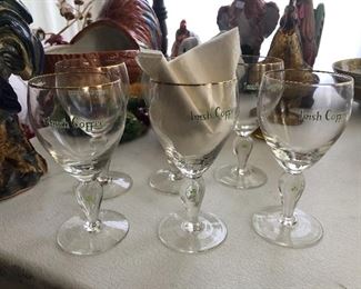 Set 6 crystal Irish Coffee Goblets