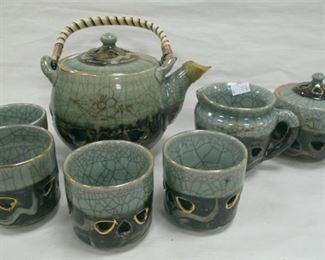 JAPANESE SOMAYAKI 7 PIECE TEA SET