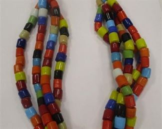 AFRICAN INSPIRED CONTEMPORARY COLORFUL TRADE BEAD NECKLACE