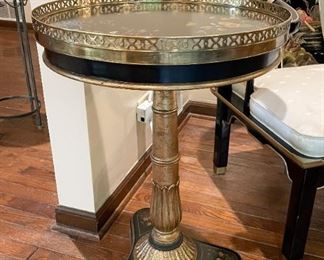 Hand Painted Metal & Lacquer Accent Table