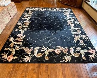Large Black Floral Area Rug