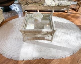 Ivory / Off-White Oval Area Rug