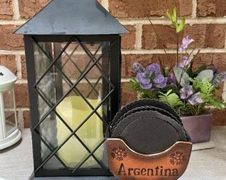 Candle Lantern, Argentina Souvenir Coaster Set