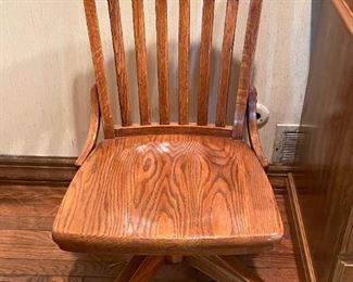 Oak Desk Chair on Casters