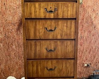 Vintage Narrow Highboy Chest of Drawers