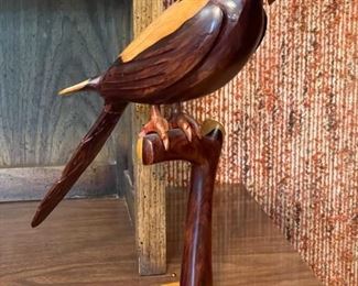 Wooden Parrot Sculpture / Carving