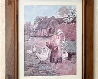 Wood Framed Vintage Print