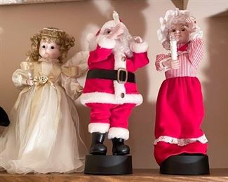 Vintage Christmas Decor - Angel, Mechanical Santa & Mrs. Claus
