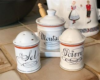 French Salt, Pepper & Mustard Set