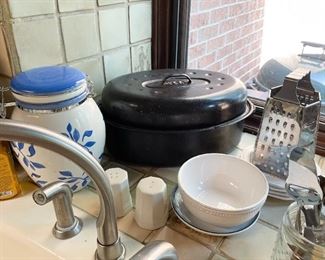 Roasting Pan, Ceramic Canister, Kitchen Gadgets, Etc.