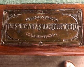 Gorgeous 1895 pool table Brunswick Balke Cushion