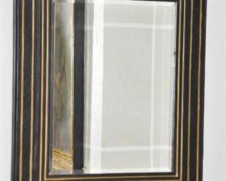 Fantastic Black Crackle Wall Mirror by Baker, 27"x 39"