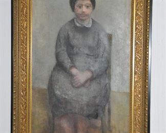 Lovely 1958 Signed Acrylic on Canvas By Marvin Cherney, 31.5" x 42.5"