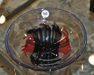 Wonderful Robinson Scott Art Glass Bowl, 9.5"
