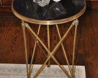 Fantastic 17" diameter Round Side table with a Black Marble Top, 26.25"h