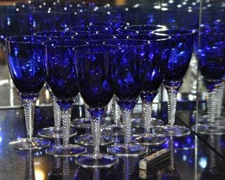 Stunning Collection of Cobalt Glass Stemware!