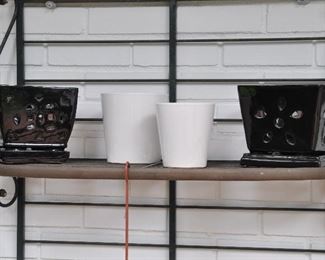 Metal Shelf, 35"w x 41"h x 14"w.  Shown with Selection of Pottery