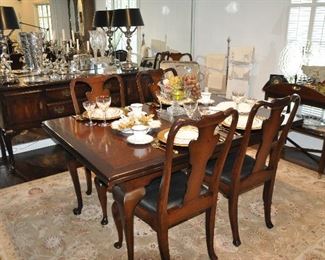 Beautiful Dining Room, Shown with Royal Doulton "Cambridge" 5pc. Service for 12.  Towle Silverware E.P. - 2 Sets of 5pc. Service for 8, Plus 4 Serving Pieces for Each Set