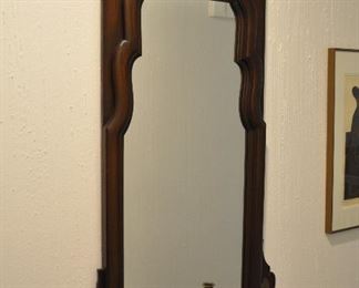 Lovely Vintage Wall Mirror with Attached Swinging Brass Candle Holders, 22" x 44"