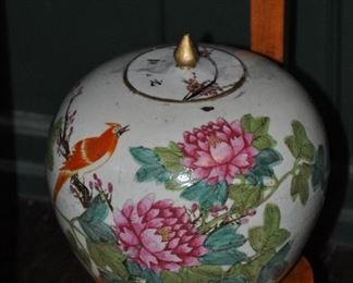Rare Antique Asian  Ginger Jar with Lid