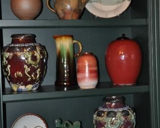 More Fabulous Antique and vintage Ceramics and Pottery including a 19th Century Chinese Oxblood Under Glaze Herb Vase and Teak Top