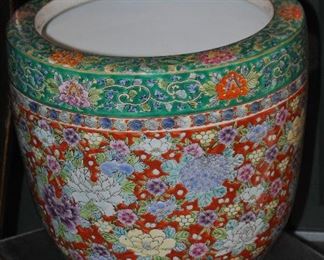 Rare Imari Famille Rose Hibati in Porcelain with an Elaborate Overglaze Palatte, c. 1850-1865, 10" x 11"
