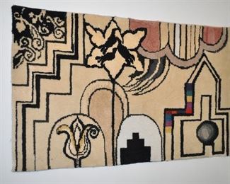 Art Deco Wool Wall Hanging, 69" x 42" 
