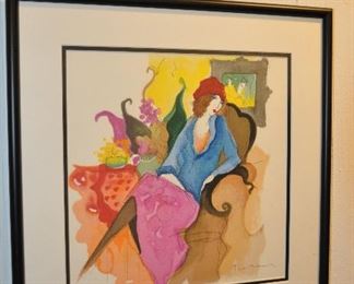 Signed Tarkay, 323/350, Double-Matted 17.5" x 18"