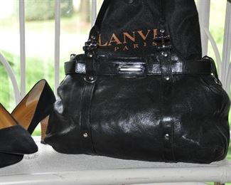 Lanvin Black Leather Handbag with Dust Cover
