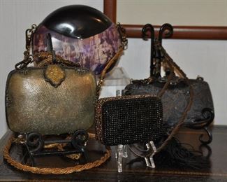 Handbags by Maya, with Detachable Straps that can be worn as Belt or Necklace! The Small Sequin and Crystal Clutch is from Brio, Miami