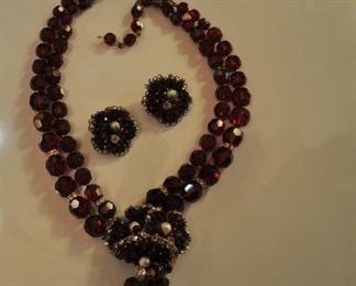 #J22 Fabulous  De Mario  vintage necklace and earrings. $295.00. (Signed on all pieces)