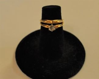#J47  single diamond,  14kt gold ring. $175.00
