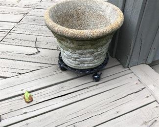 PAIR OF CEMENT POTS