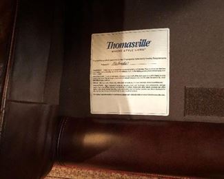 BROWN LEATHER SOFA BY THOMASVILLE