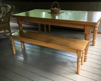 TABLE AND 2 BENCHES