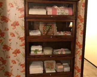LAWYER BOOKCASE AND LINENS