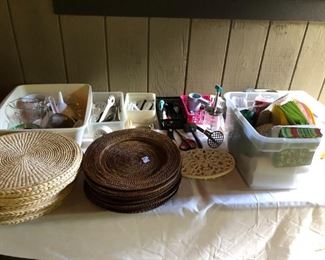 CHARGERS AND KITCHEN ITEMS