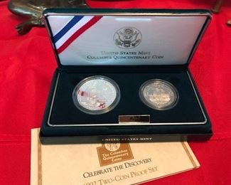 U S Mint Silver Two Coin Proof Set