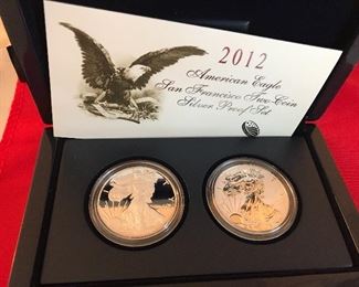 US Mint 2012 American Eagle, San Francisco Two Coin Silver Proof Set