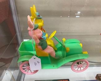 Vintage Plastic Easter Bunny Car