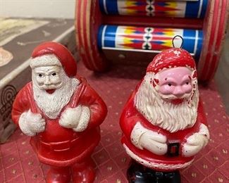 Vintage Plastic Christmas Santa Candy Containers/Ornament