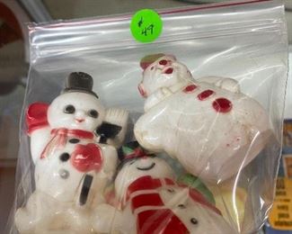 Vintage Plastic Snowmen Candy Containers