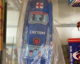 Old Lucky Toy Tin Litho Ambulance in Package