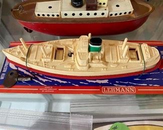 Wind-Up Lehmann Toy Ship in Package