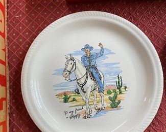 Old Hopalong Cassidy Dinner Plate