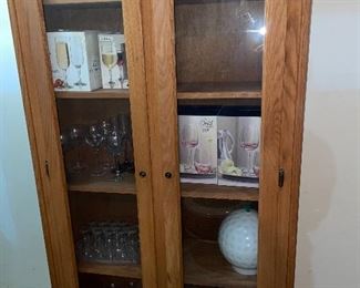 Glass front storage cabinet