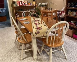 Dining table with 4 chairs and a bench