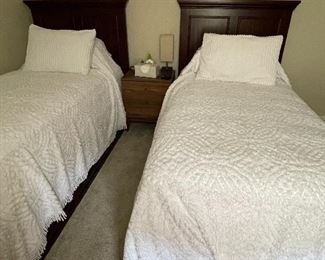 Pair Twin Beds, underbed drawers 
