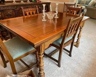 1930's Refectory Dining Table w/Five Chairs 