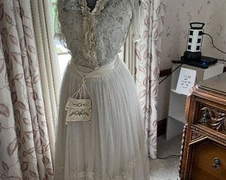 Antique White Lace and Net Dress 
